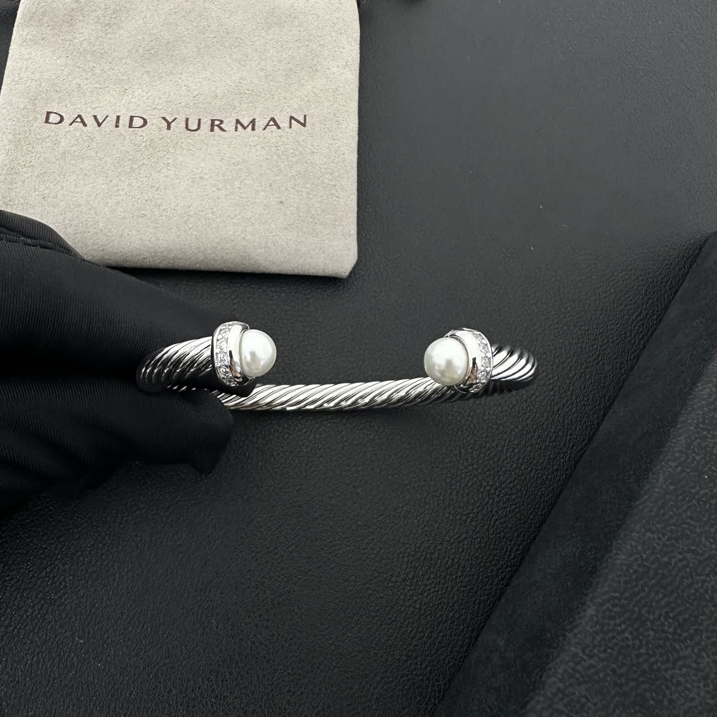 David Yurman Cable Collectibles Pearl Cuff Bracelet
